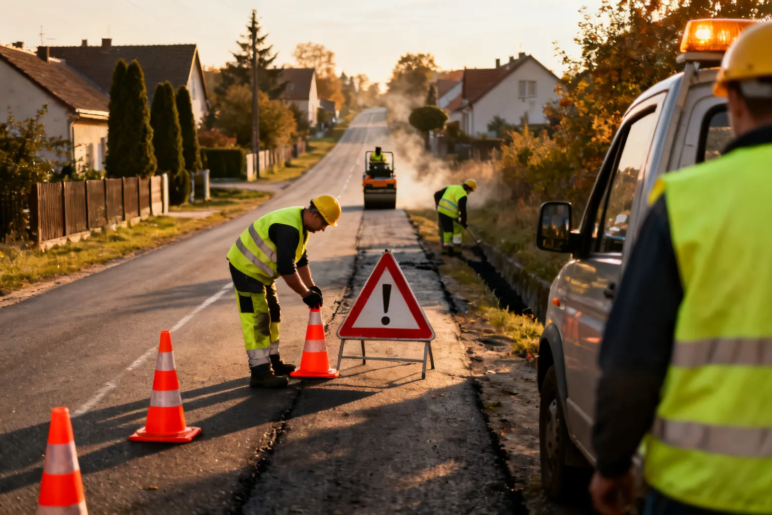 Utrudnienia ruchu na drodze 3111E w Bielowicach związane z pracami drogowymi