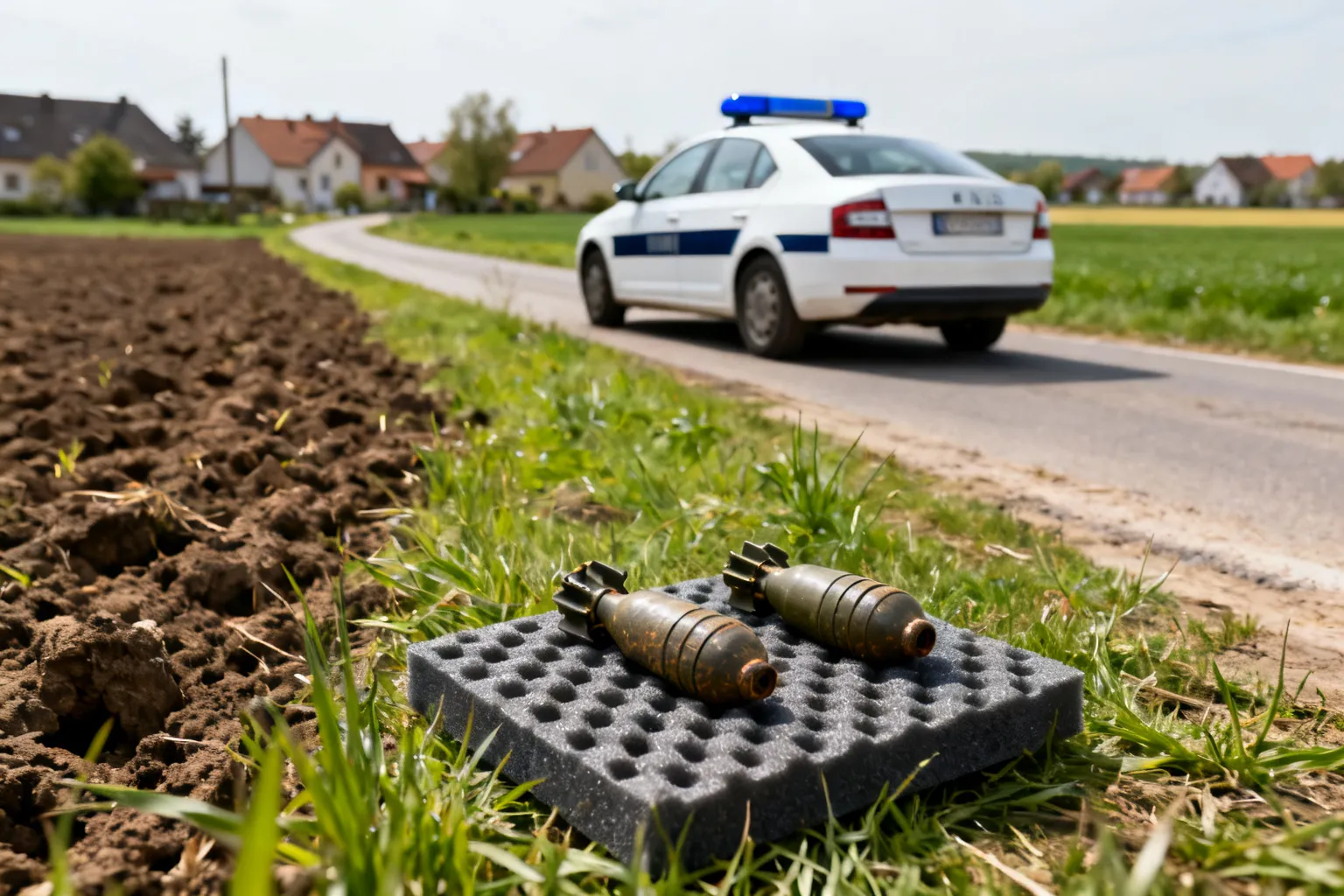 Niewybuchy w gminie Mniszków — granaty nasadkowe znalezione w polu