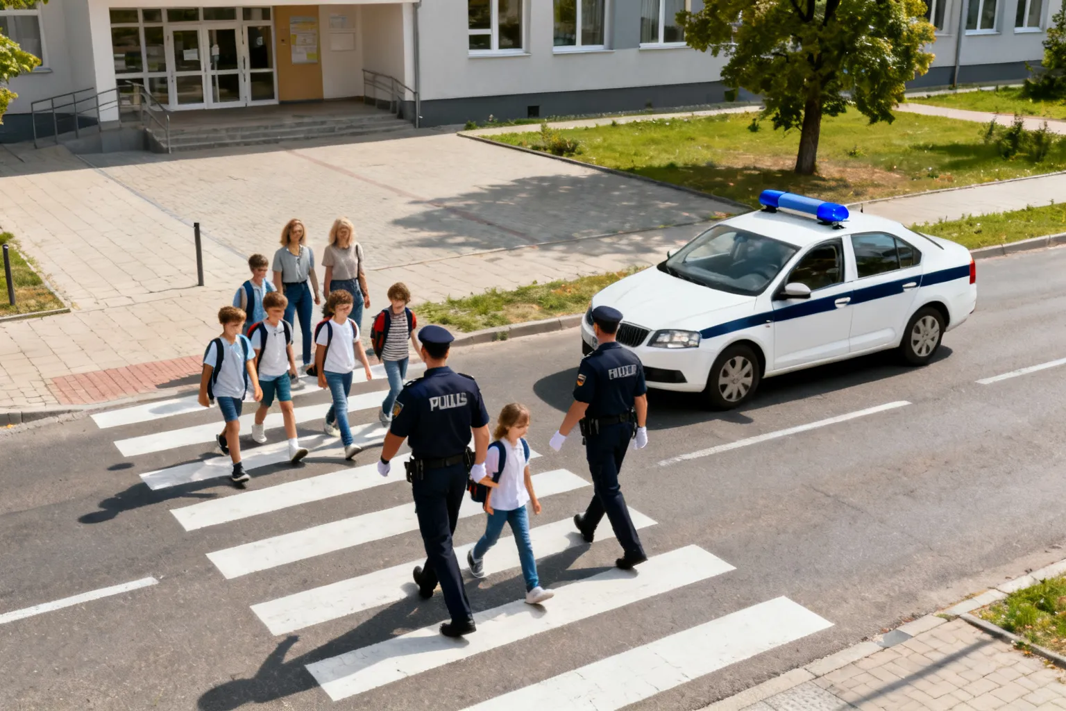 Policjanci przypomnieli zasady bezpiecznej drogi do szkoły w Opocznie i Ziębowie